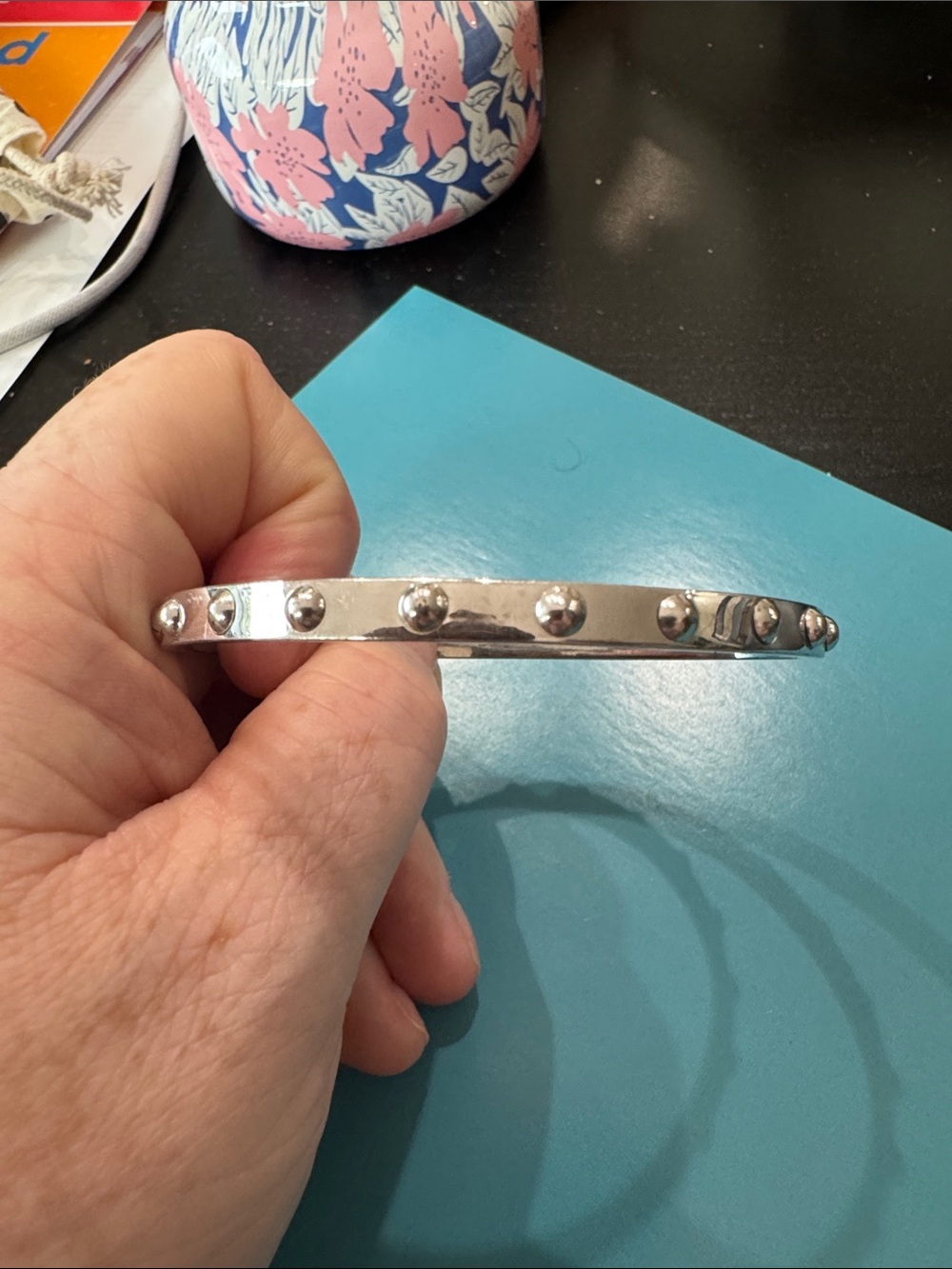 kate spade Silver Stud Dome Bangle Bracelet